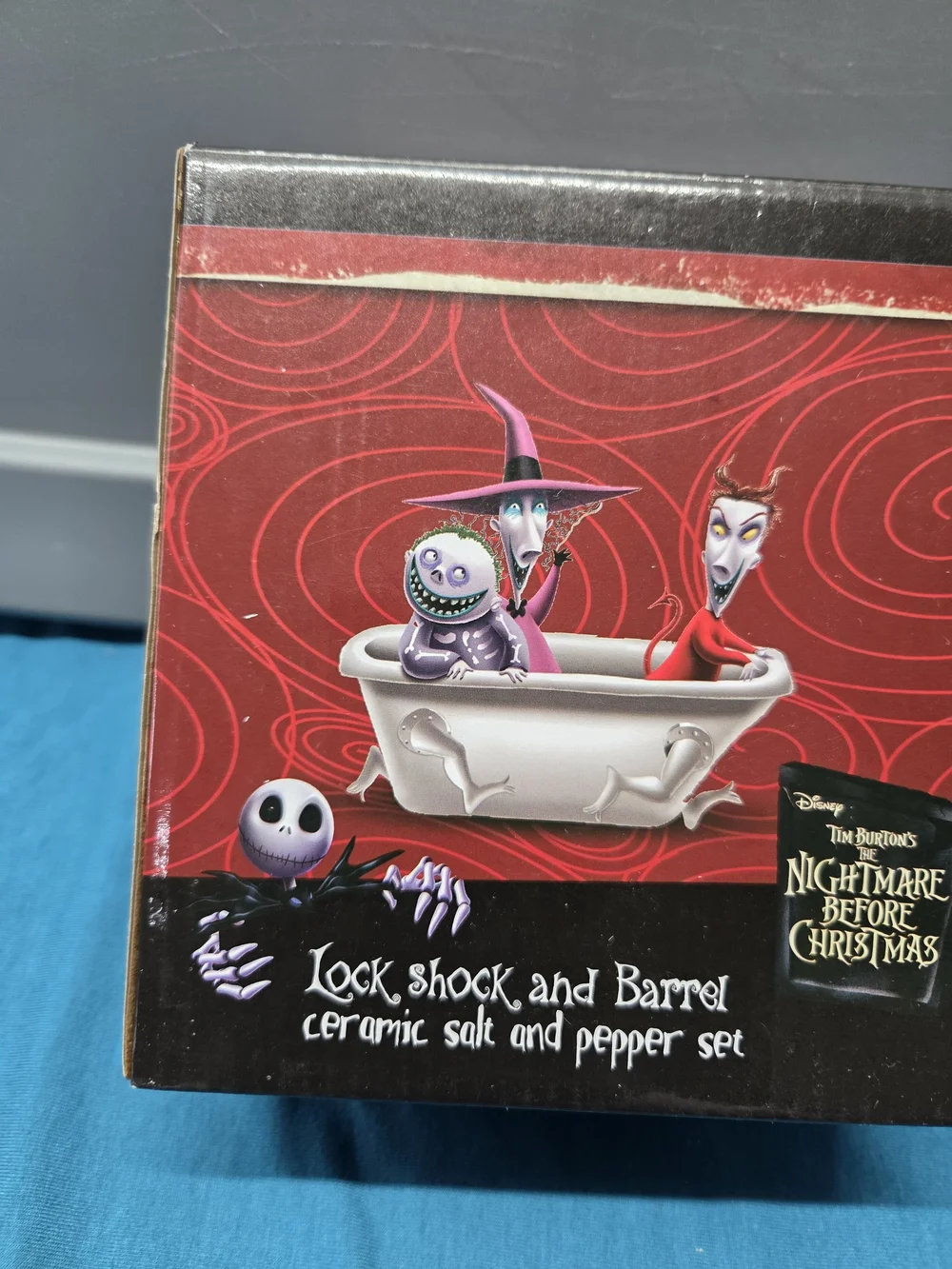 Vintage Nightmare Before Christmas Salt & Pepper Shakers Lock Shock & Barrel